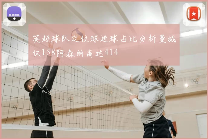 英超球队定位球进球占比分析曼城仅158阿森纳高达414